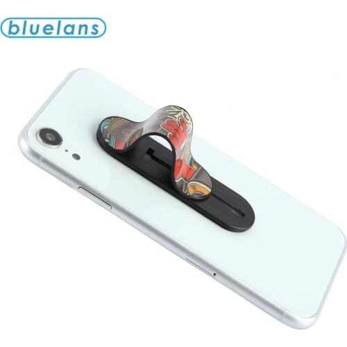 Portable Multi Band U Shaped Finger Ring Holder Grip Stand Mount with Back Sticker for Phone
