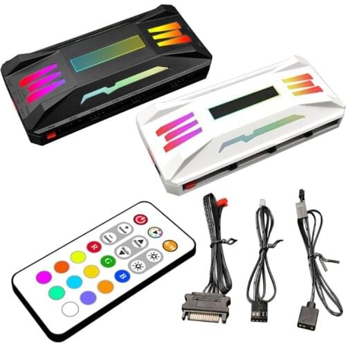 Latest Upgrade Wireless Remote Control Chassis Fan Hub 8X4Pin PWM 10X3Pin ARGB Port Smart Smart Remote Control