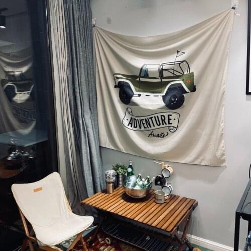 Wild Camping Travel Adventure Tapestry Outdoor Sports Polyester Wall Tapestry Beach Yoga Background Cloth