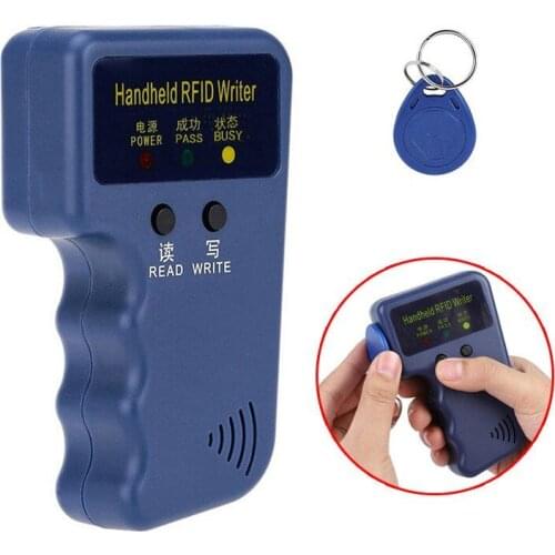 Handheld 125KHz RFID Copier Writer Duplicator Programmer Reader+5pcs EM4305 T5577 Rewritable ID Keyfobs Tags