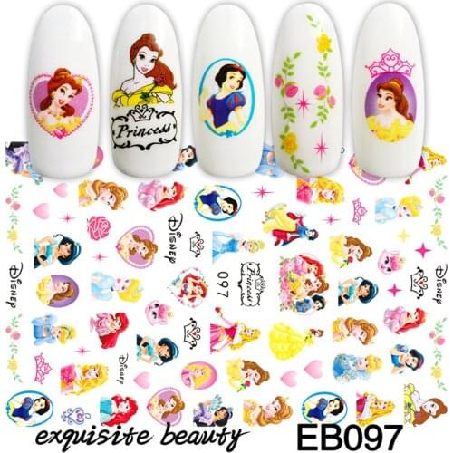Disney Princess Series Nail Art Stickers Tips Animation Peripherals Mermaid Frozen Aisha Creativity Manicure Foils Decor Decals