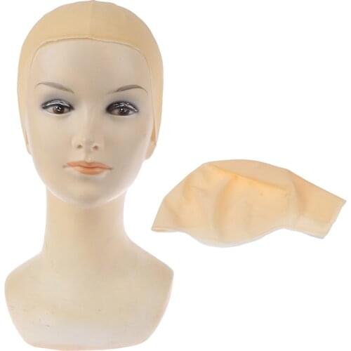 Unisex Latex Bald Head Wig Hair Cap Snood Mesh Stretch Halloween Accessories Skinhead Styling Glueless Hair Cap Supplies