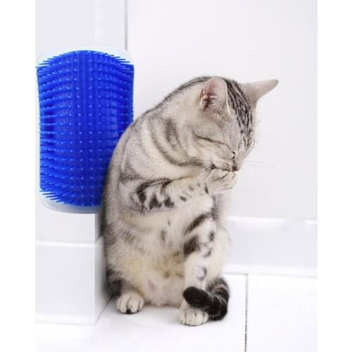 Cats Brush Corner Cat Massage Self Groomer Comb Brush with Catnip Cat Rubs The Face with Tickling Comb Cats Products for Pets