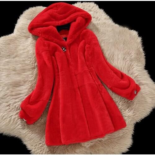 Natural rex fur rabbit 2019 winter womens new hooded rhinestone long outerwear coat real fur full pelt jackets D15