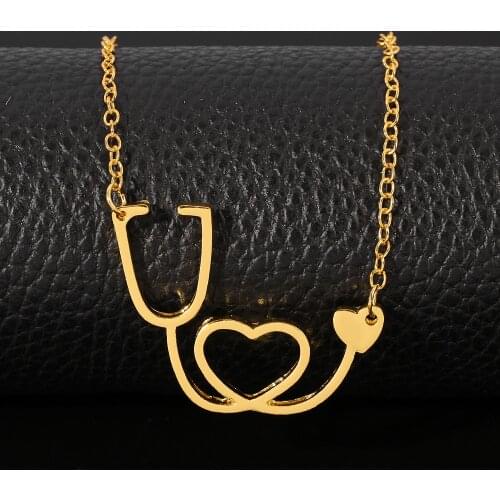 Echometer Love Heartbeat Women Necklace Trendy Stainless Steel Jewelry Doctor Nurse Gift Medical Bijoux Femme Necklaces