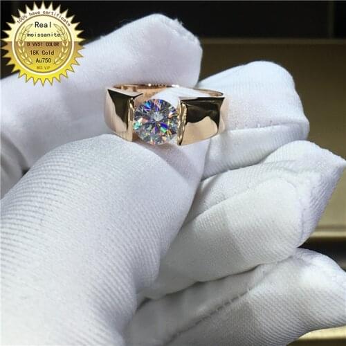 18K goldr ring 1ct D VVS moissanite ring Engagement&Wedding Jewellery with certificate