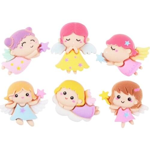 20Pcs Mini Resin Cute Small Angel Embellishments DIY Crafts Scrapbook Phone Shell Brooch Hair accessories Key Hanging Material