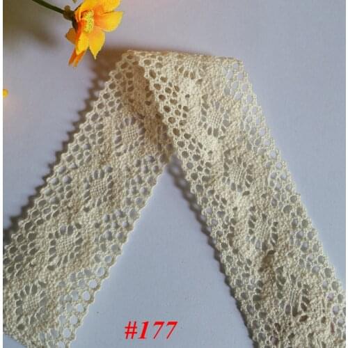 4Yards Apparel Sewing Fabric DIY Ivory Cream Trim Cotton Crocheted Lace Fabric Wedding Decration Handmade Accessories Craft