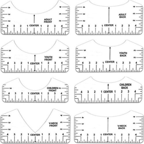 8Pcs T-Shirt Alignment Ruler V Neck for Guiding T-Shirt Design Rulers DIY Drawing Template Craft Tool, DIY Craft Tool