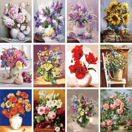 GATYZTORY Full diamond embroidery flower diamond painting accessories Cross stitch kits diy home decor