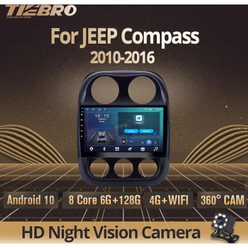 2DIN Android 10.0 Car Radio For JEEP Compass 2010-2016 GPS Navigation Stereo Receiver Auto Radio DSP Car Multimedia Player IGO