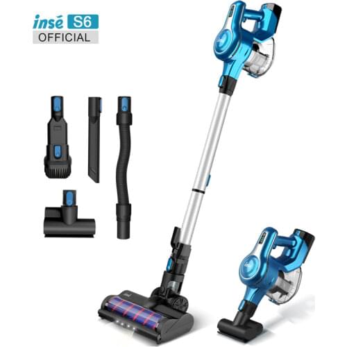 Cordless Stick Vacuum Cleaner INSE S6 Brushless Motor 23Kpa 250W Lightweight Handheld for Carpet Hard Floor Car Pet Hair