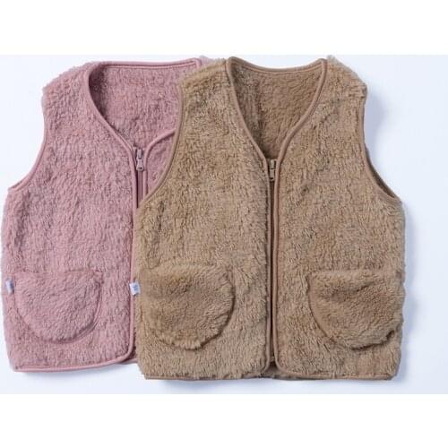 Autumn Winter Kids Fleece Warm Vest for Boys & Girls 2 To 10 Years Waistcoat Cardigan Coat Casual Children Sleeveless Outerwear
