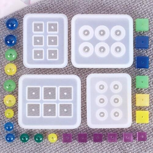 UV Resin DIY Round Bead Mold for Resin Square Bead Mould Sphere Cube Bead Handmade Jewelry Making Resin Casting Mold