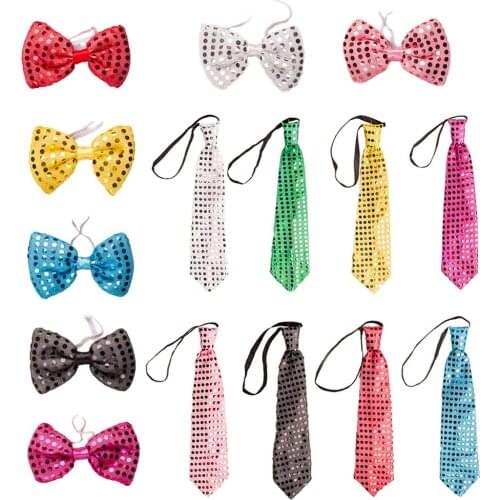Fashion Design LED Flashing Bow Tie Necktie Party Lights Sequins Glow Props Parties Wedding Decoration