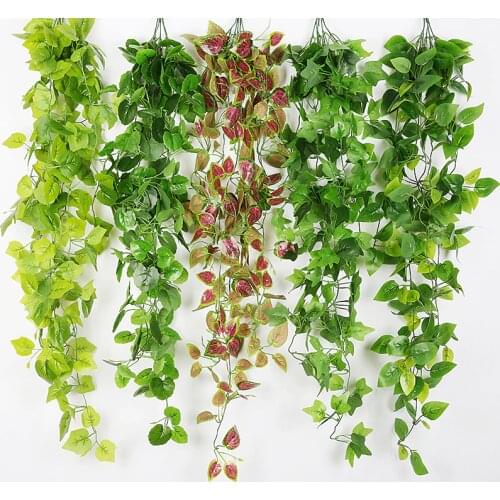 Fake Plant Artificial plant Leaves Fake Vine Outdoor Wall Hanging For Home Garden Decoration 1 pcs Artificial plasti decoration