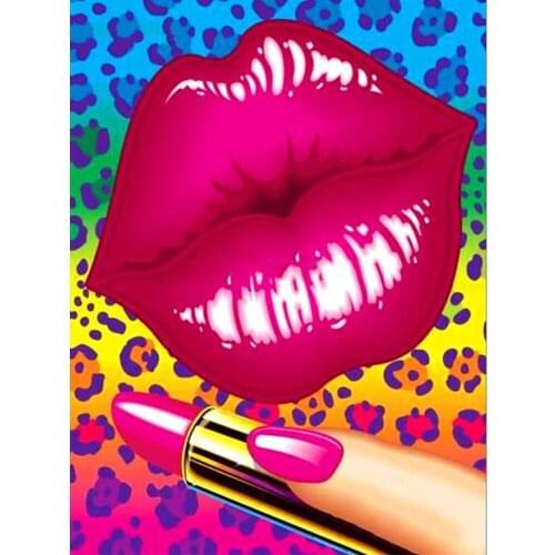 KAMY YI Sexy Lips Diamond Painting Landscape Cross Stitch 5D Diy Full Diamond Embroidered Mosaic Home Decoration