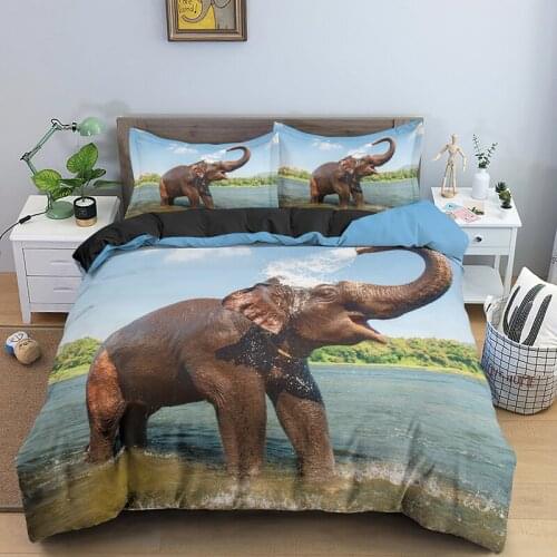 3D Elephant Bedding Set Luxury Animals Duvet Cover With Pillowcase Home Textile Twin King Queen Size Quilt Covers 2/3PCS
