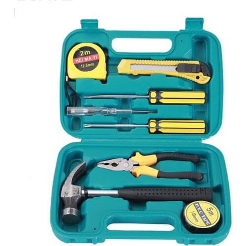 Small 9-piece Set of Emergency Tools Safety Hammer Hardware Tool Set Car Home Box Toolbox Repair Simple Combination