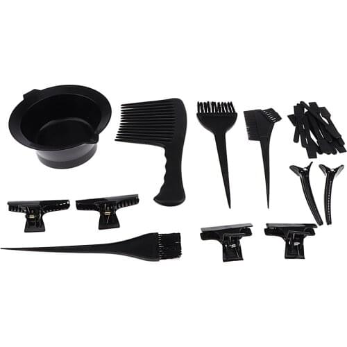 23pcs Hair Dyeing Brushes Combs Clips Bowl Clamps Set Professional Salon Hair Coloring Highlighting Tools Kit