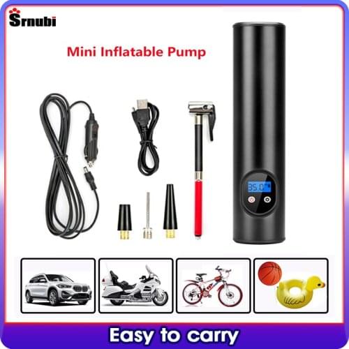 Tire Inflator Mini Portable Tire Inflation Pump USB 12V Air Compressor for Car Bicycle Tire Basketball Balloon Kayak Inflator