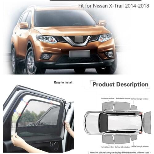 For Nissan x-trail Car Full Side Windows Magnetic Sun Shade UV Protection Ray Blocking Mesh Visor Car Decoration Accessories