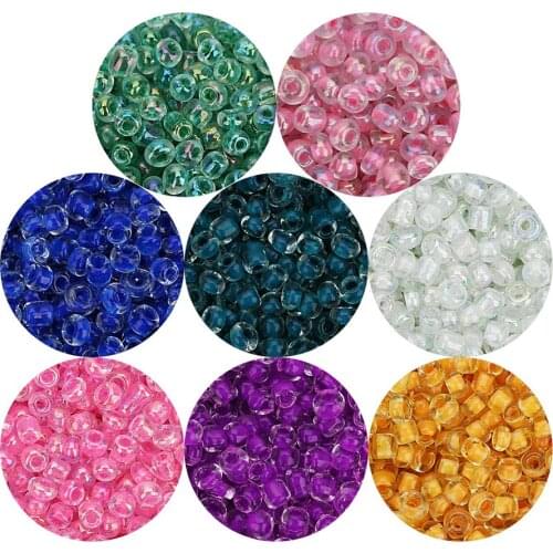 Apx2700pcs 2.5mm Transparent Sandwich Loose Beads Spacer Beads Glass Beads for DIY Jewelry Making Bracelets Necklace Findings