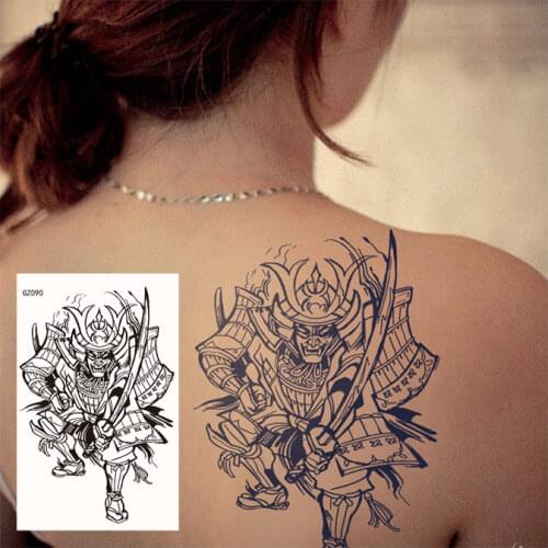 Sexy cool Waterproof Temporary Tattoo Sticker Full Arm Warrior Sword Flower Tattoo Stickers Flash Tattoos men women