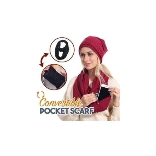Convertible Pocket Scarf Scarf with Pocket Convertible Journey Women Wrap with Secret Hidden Zipper Pocket Infinity Scarfs Woman