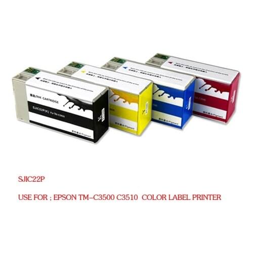 For Epson Compatible Ink Cartridge sjic22p sjic23p use for EPSON TM-C3500 C3510 label printer