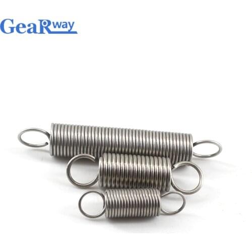 Gearway 10pcs Stainless Steel Extension Spring with Hooks Long Tension Springs 0.8mm Thickness Small Extension Springs