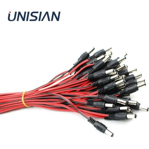 UNISIAN DC Power Socket Jack Plug Cable Power12V 5.5x2.1mm Power Cords Extension line Red Black two Core Wires forAudio System