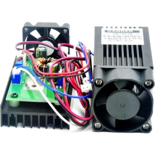 High Power 450nm 4W 4000mw Adjustable Blue Laser Diode Dot Module Engraver with Heatsink 12V TTL