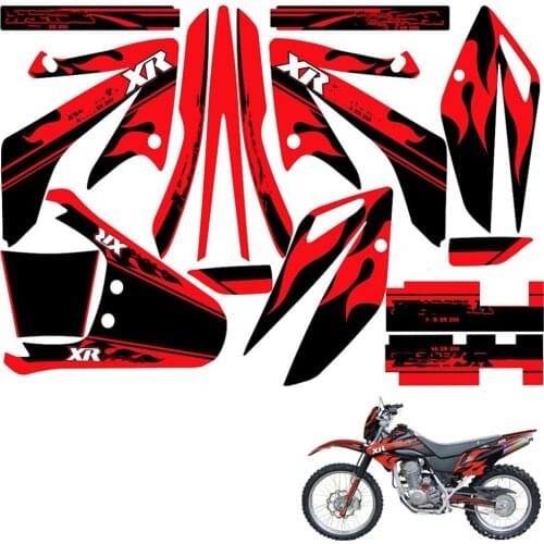 XR 230 Free Customized Names Numbers Motorcycle 3M graphics stickers BACKGROUNDs decals Kits For Honda XR230 2005 XR230R