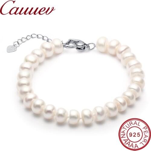 High Quality Natural Freshwater Pearl Bracelets gift For Women Amazing Price 8-9mm Pearl Jewelry Silver 925 Bracelet jewellery