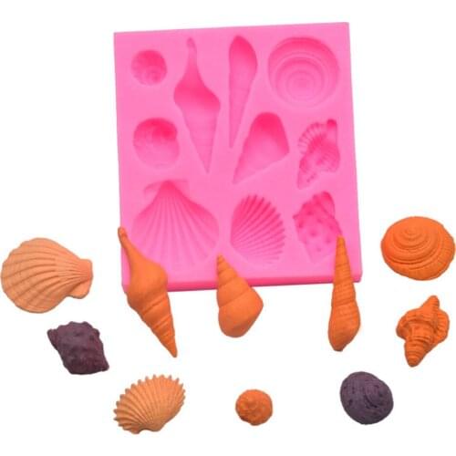 1Pcs DIY Lovely Shell Starfish Conch Sea Silicone Mold Fondant Cake Decorating Tools Soap Mold Cake Chocolate
