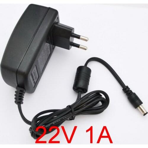 1PCS high quality 22V1A AC 100V-240V Converter Adapter DC 22V 1A 1000mA Power Supply EU Plug 5.5mm x 2.1-2.5mm