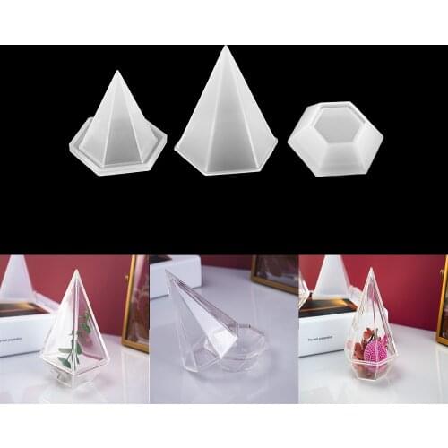 1 Pcs Pyramid Diamond Silicone Mold Jewelry Storage Box Epoxy Resin Casting Mold for DIY Handmade Jewelry Trinket Box Tools