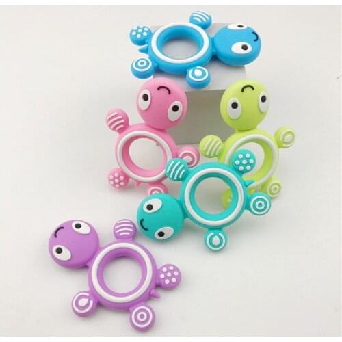Food Grade Silicone Teether 1pcs Diy Teething Necklace Accessories Baby Lovely Toy Silicone Tortoise Baby Teether