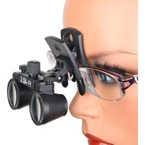 2.5X-R or 3.5X-R Magnification Binocular Dental Portable Clip Loupe Surgical Magnifier Medical Operation Loupe Lamp