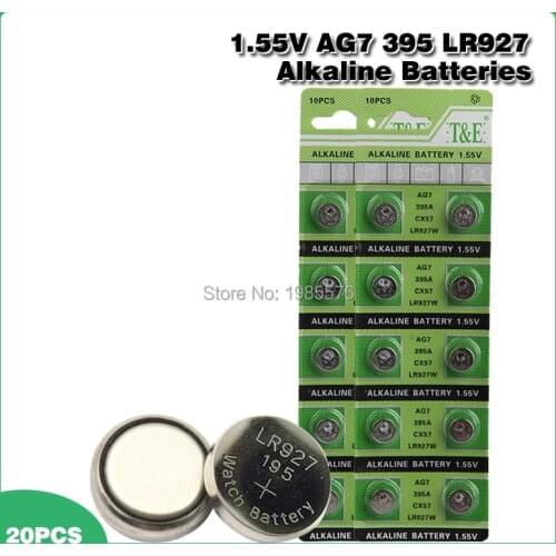 20x 1.55V Volt LR927 LR927W S28 SP395 SR57 SR57L SR927 SR927SW SR927W TR927W V395 Coin Button Cell AG7 Alkaline Batteries