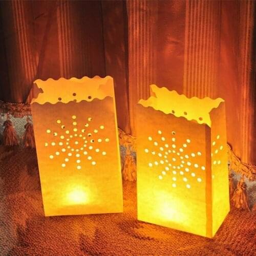 5Pcs Paper Hollow Candle Bag Confession Atmosphere Decoration Candle Flame Retardant Paper Bag Party Dress Up Candle Bag