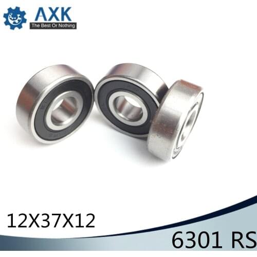 6301RS Bearing ABEC-3 (4 PCS) 12*37*12 mm Deep Groove 6301-2RS Ball Bearings 6301RZ 180301 RZ RS 6301 2RS EMQ Quality