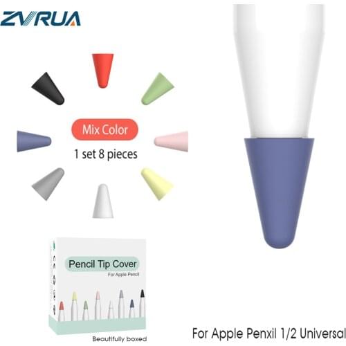 8pcs Silicone Replacement Tip Case Nib Protective Cover Skin for Apple Pencil 1st 2nd Touchscreen Stylus Pen Case