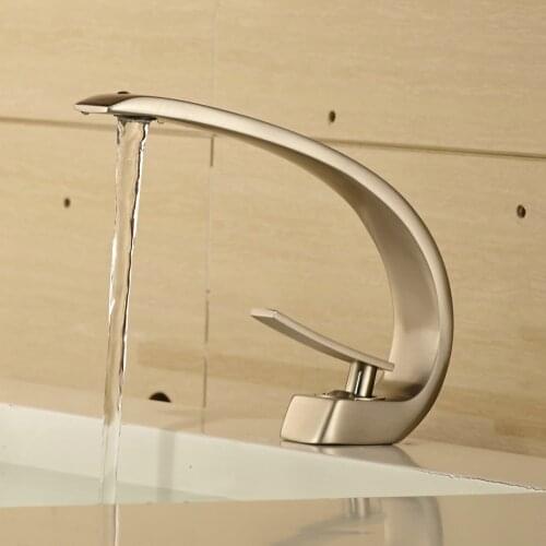 BAKALA Single Holder Single Hole Faucet Bathroom Basin Faucet Brushed Nickel Sink Mixer Tap BK L6101-1L