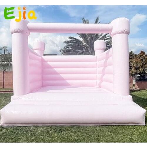 Adult Kids White &Pastel Pink /Blue Colorful Inflatable Wedding Jumping Bounce House Bouncy Castle For Party Wedding Event