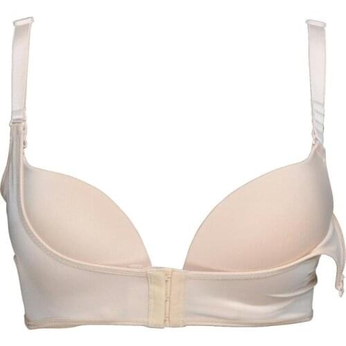 YBCG Push Up Women Bra Front Closure Padded Solid Lingerie Plunge Gather Adjusted Bras for Women Plus Size Convertible Underwear