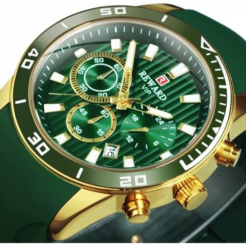 REWARD 2021 Mens Watches Top Brand Luxury Sport Watch for Men Quartz Wristwatches Chronograph Silicone Strap Relogio Masculino