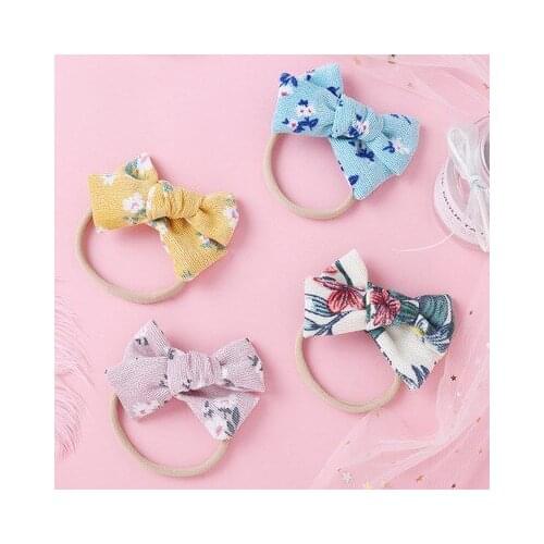 Baby Headband Bow Headbands For Girl Corduroy Head Band Thin Nylon Hairband Newborn Kids Toddler Hair Accessories Spring Summer