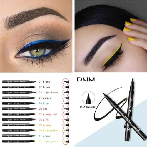 DNM 1Pc 12 Colors Quick Dry Matte liquid Eyeliner Pencil Durable Party Makeup Long Lasting Waterproof Pigment Eyeliner Pen TSLM1